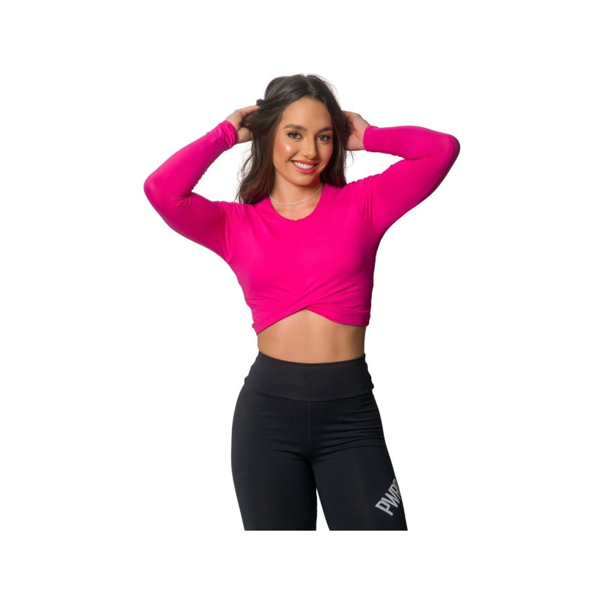 CROPPED CARNA MANGA LONGA ROSA SALVIA - Foto 2