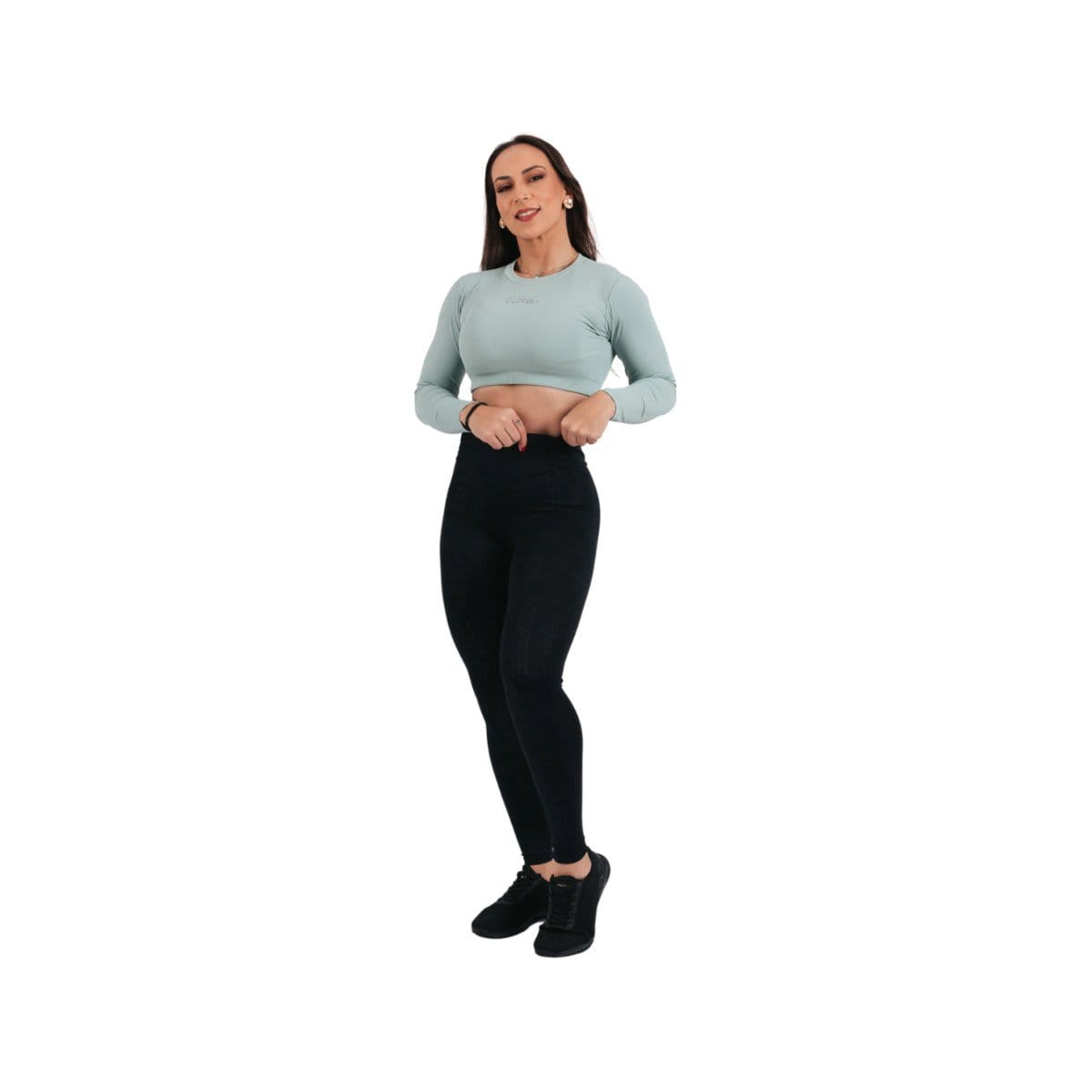LEGGING COS DRAPEADO PRETO AMRAP - Foto 1