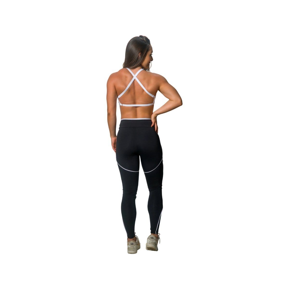LEGGING PRETA C/ VIÉS BRANCO - Foto 2