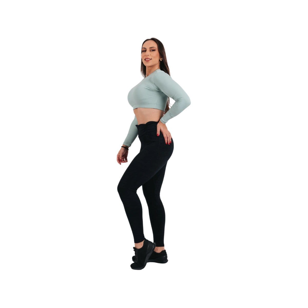 LEGGING COS DRAPEADO PRETO AMRAP - Foto 2