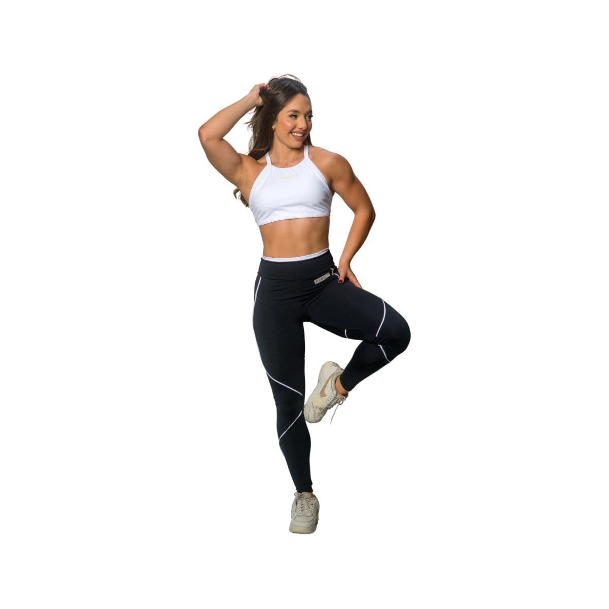 LEGGING PRETA C/ VIÉS BRANCO - Foto 3