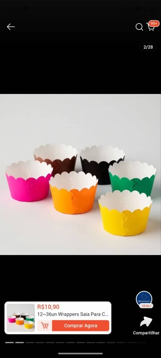 Saia para Cupcake liso ou temático s/topper