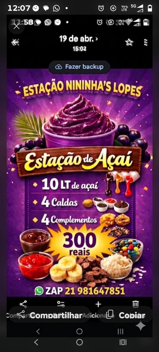 Estação Gourmet de açaí