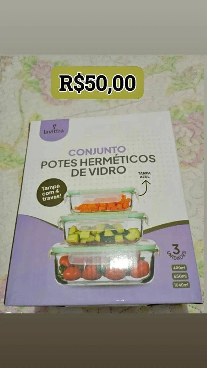 Conjunto de Potes de Vidro Herméticos - Foto 1