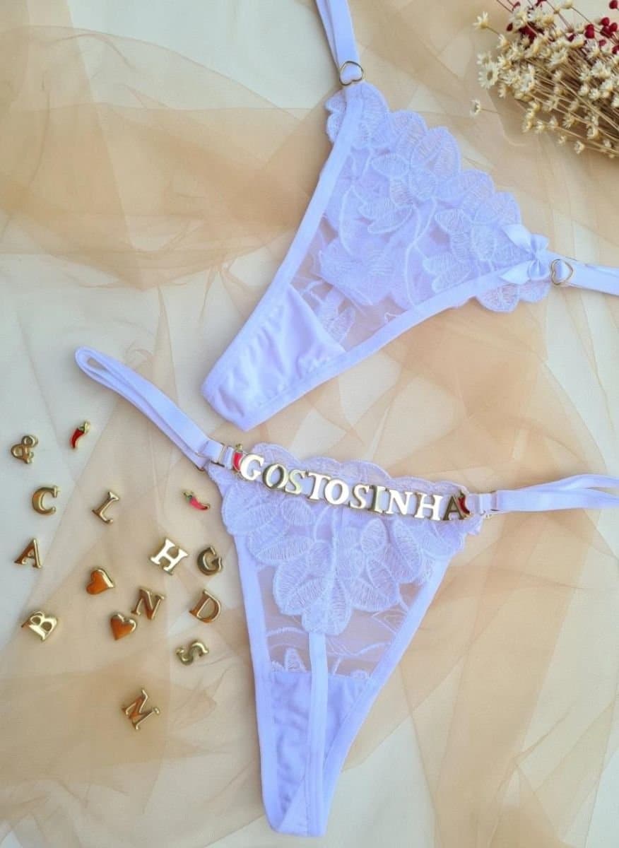 Calcinha personalizada branca