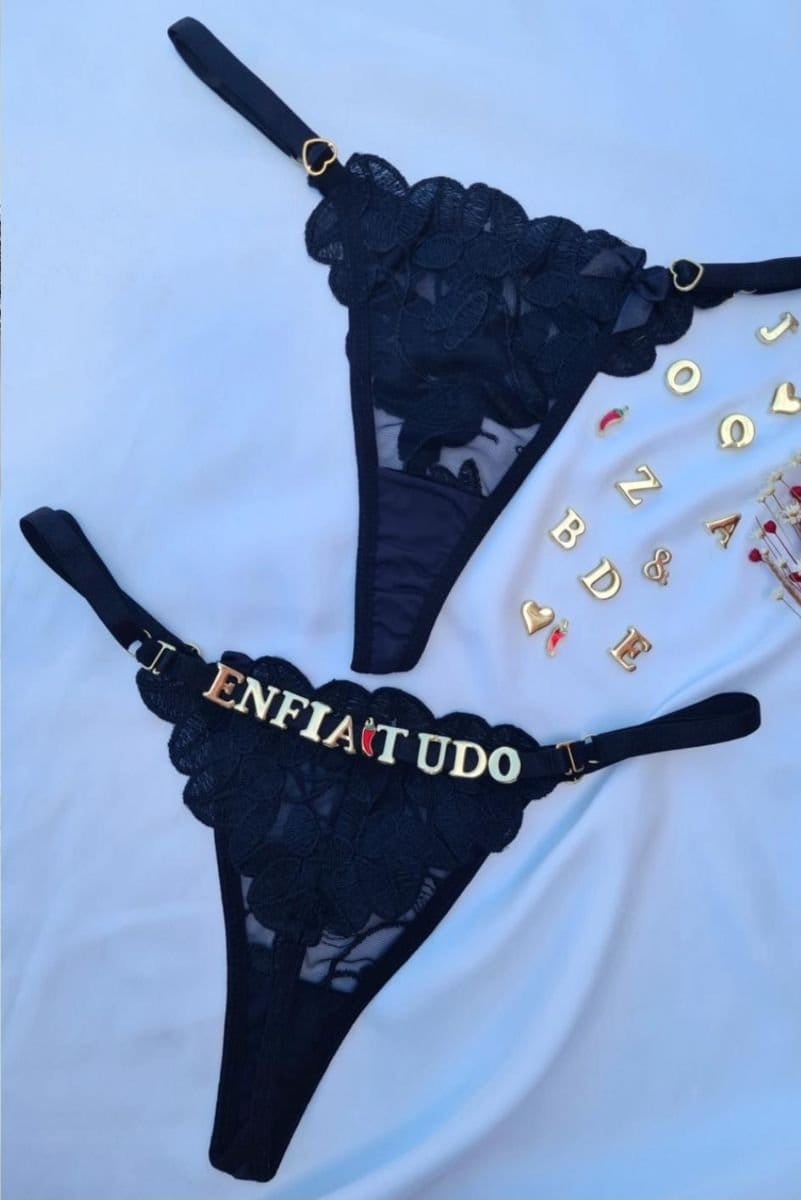 Calcinha personalizada preta🍎 - Foto 2