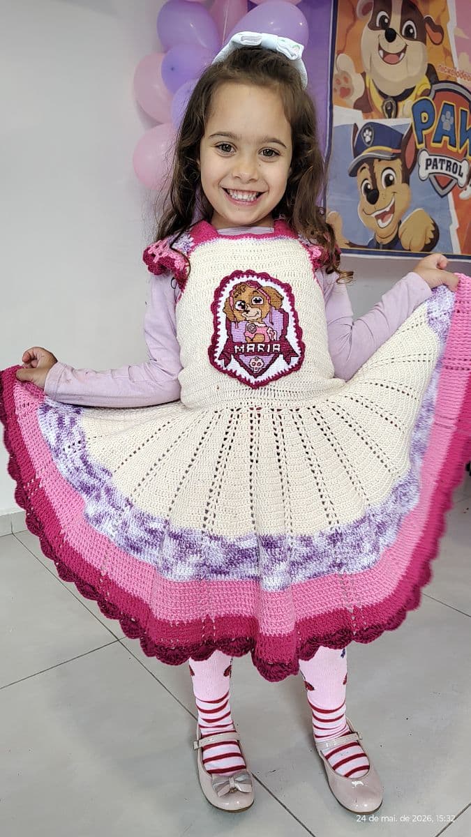 Vestido Infantil em Crochê