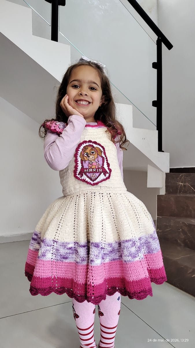 Vestido Infantil em Crochê - Foto 3