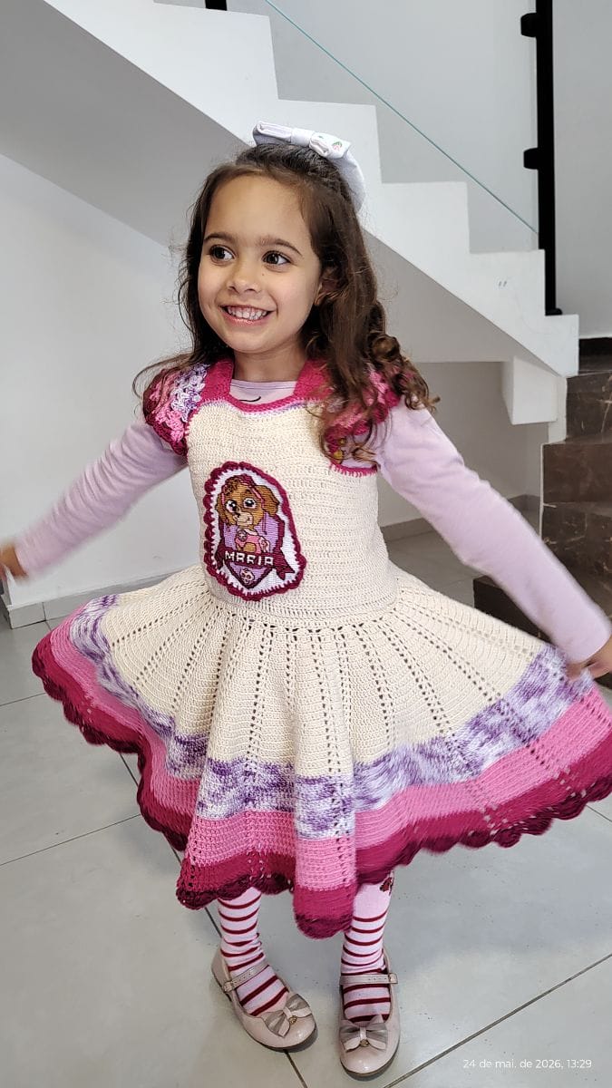 Vestido Infantil em Crochê - Foto 4