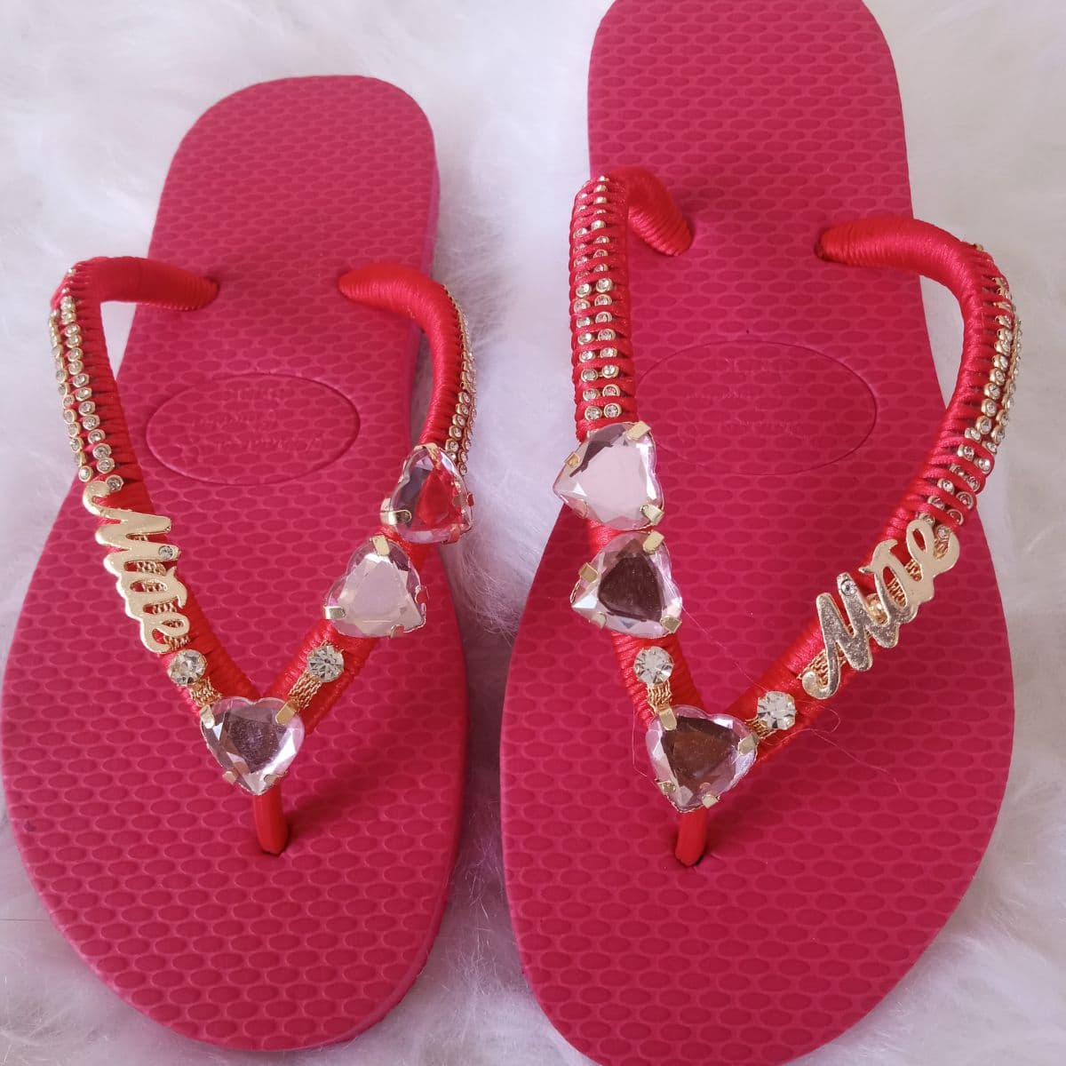 Chinelos personalizados/ Laços de Amor