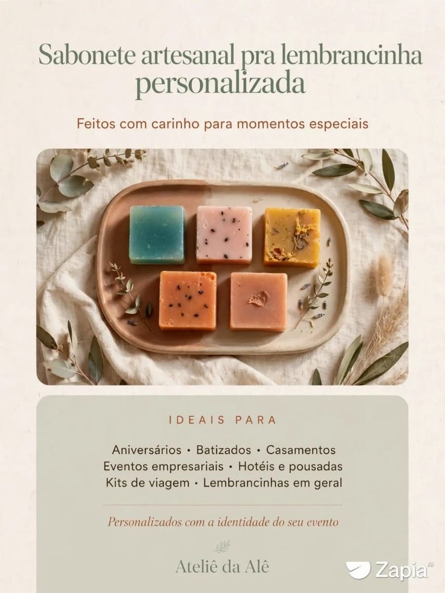 SABONETE ARTESANAL PERSONALIZADO PARA LEMBRANCINHAS - Foto 1