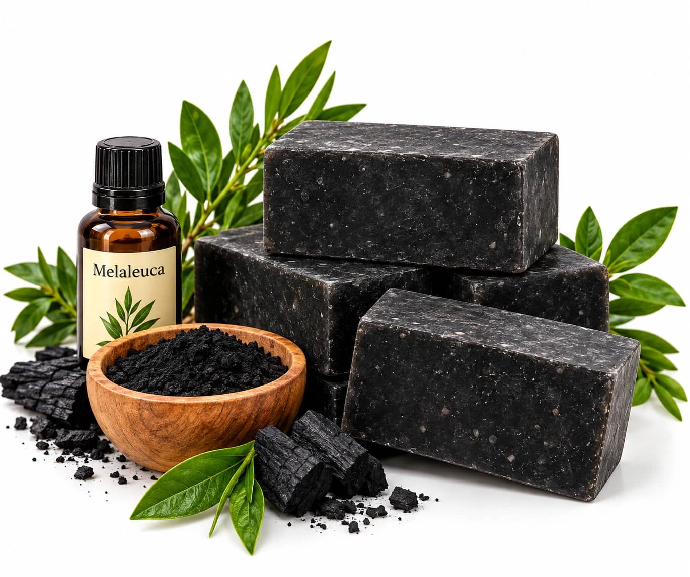 Sabonete Artesanal de Carvão com Melaleuca