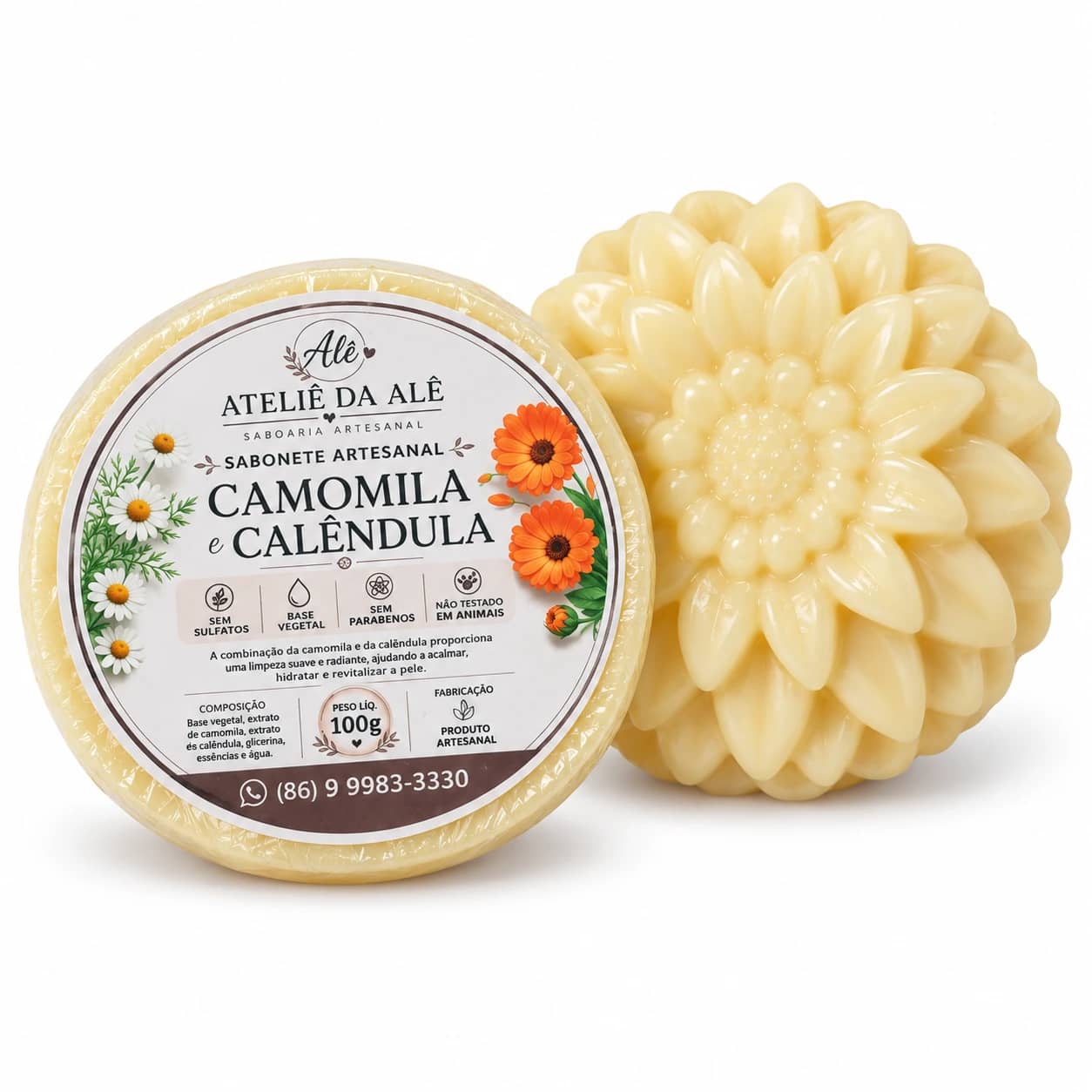 Sabonete de Camomila e Calêndula