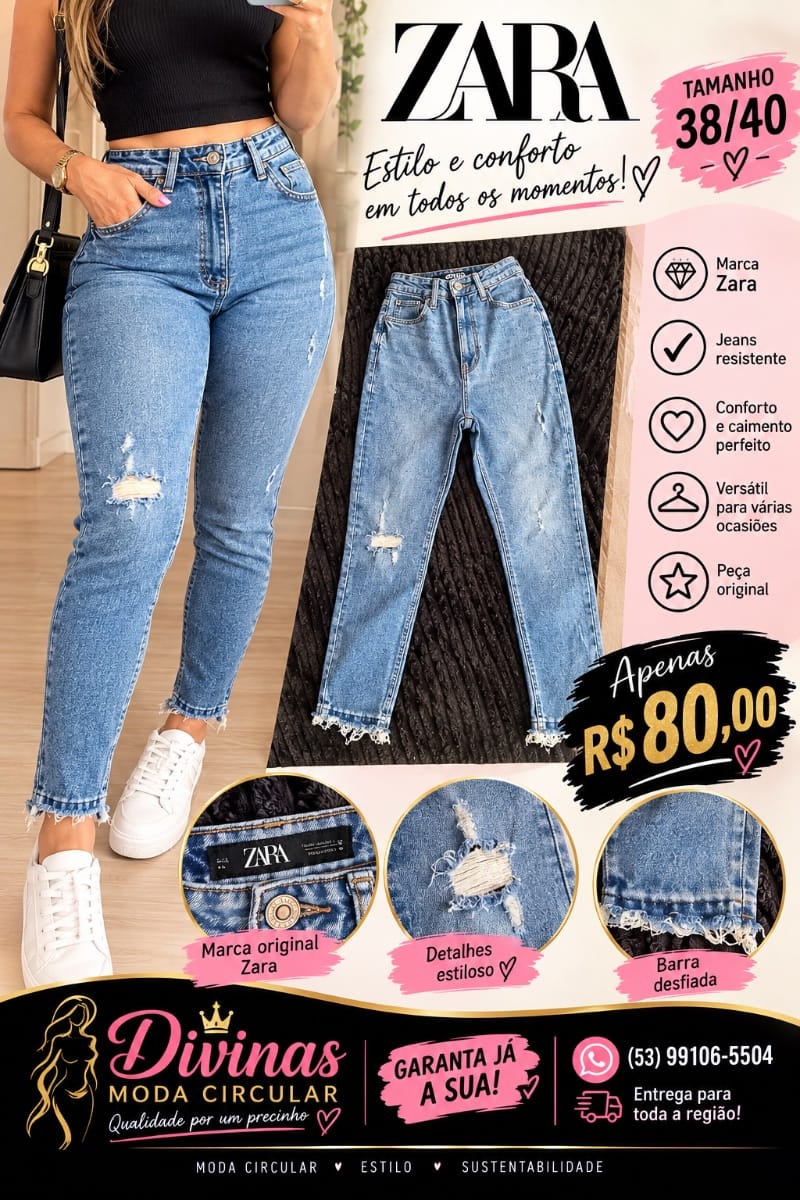 Calça Zara tamanho 40 - Foto 1