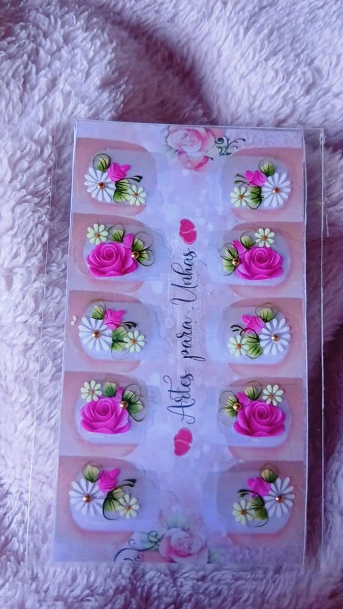 Adesivos artesanais 5 pares rosa pink
