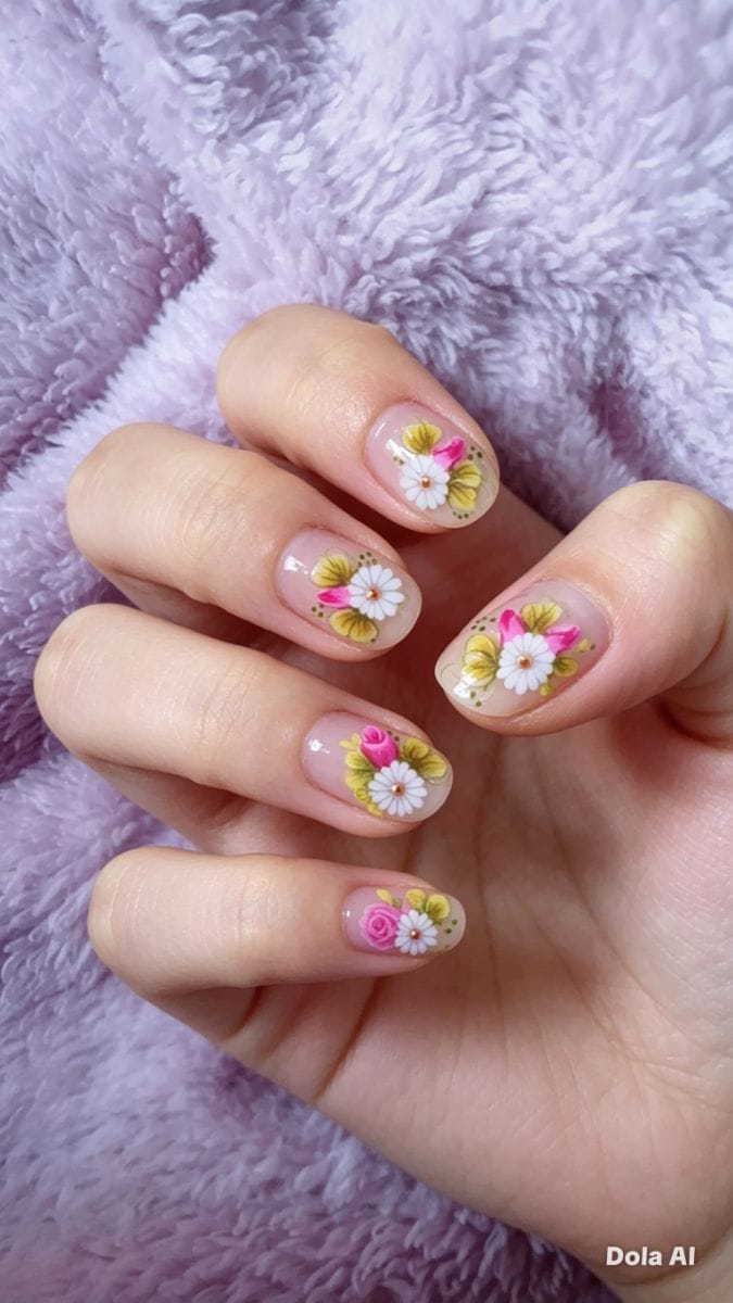 Adesivos artesanais 5 pares margarida brancas com botões rosa pink - Foto 2