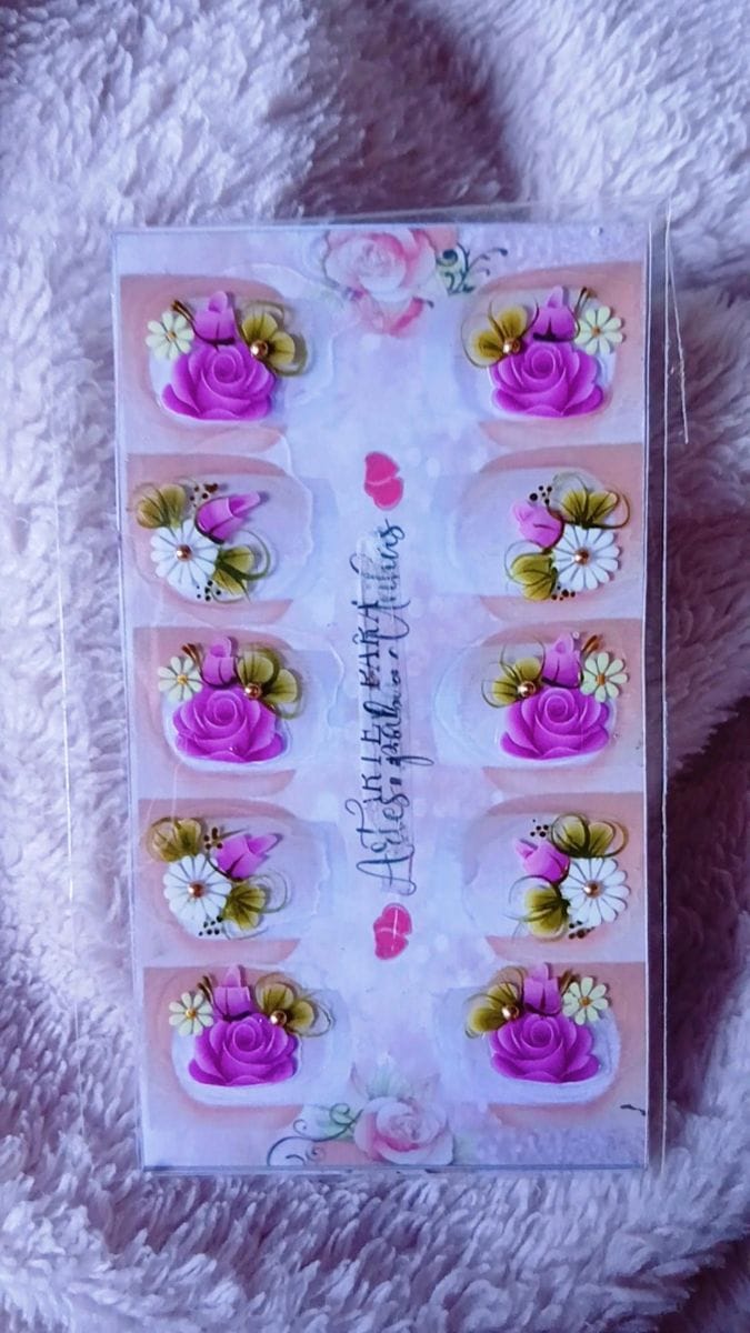 Adesivos artesanais 5 pares rosa pink - Foto 1
