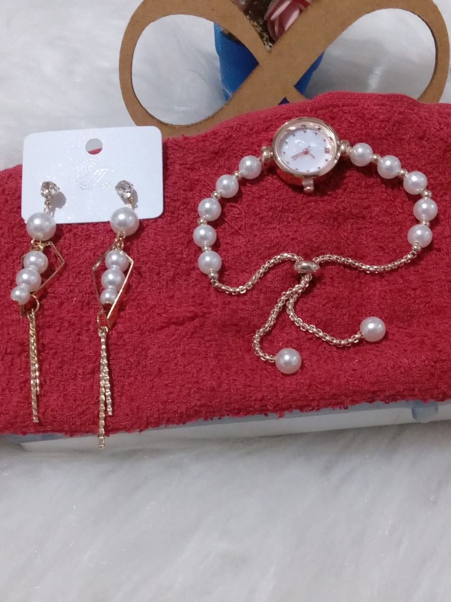 Conjunto de Brincos e Relógio - Foto 1