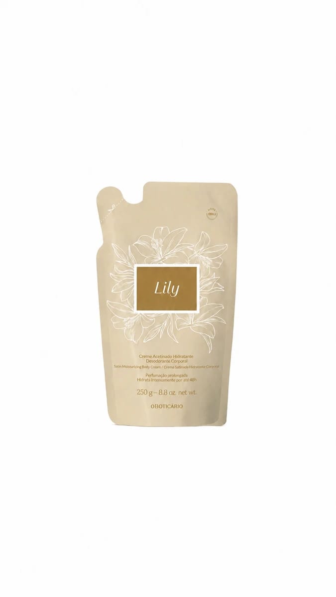 Refil Creme Acetinado Hidratante Desodorante Corporal Lily — 250 g - Foto 1