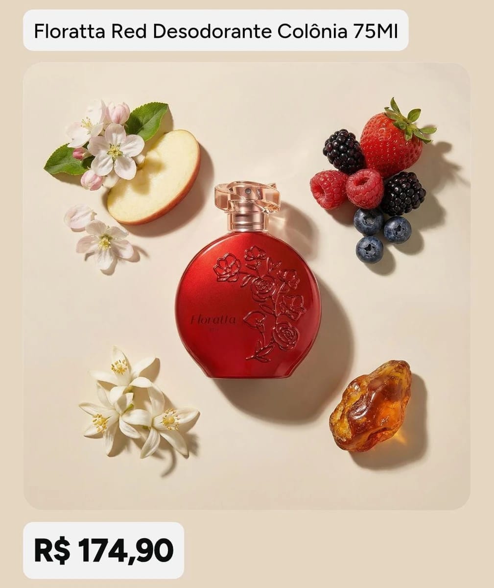 Floratta Red Desodorante Colônia — 75 ml - Foto 2