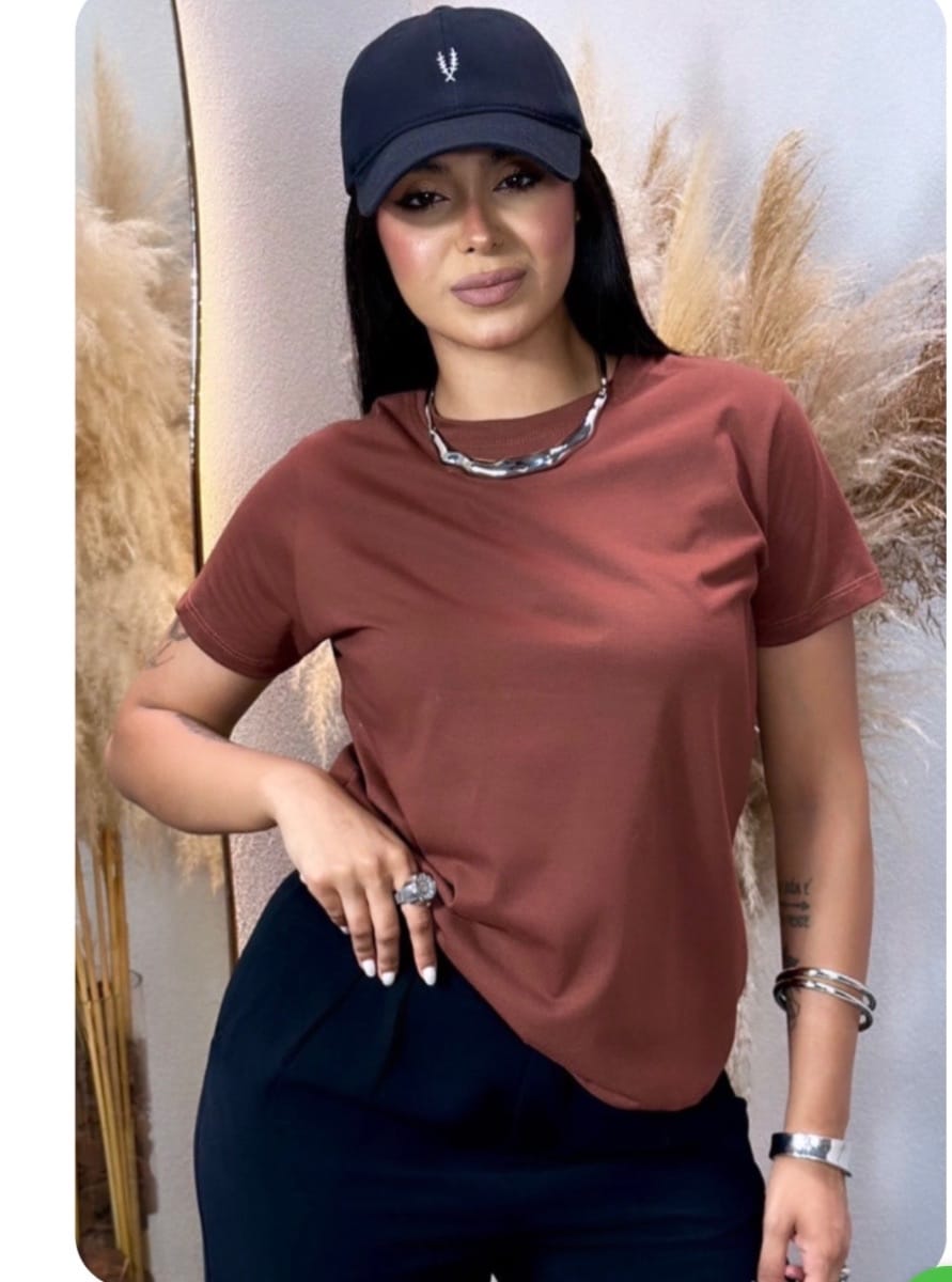 Blusa marrom básica - Foto 1