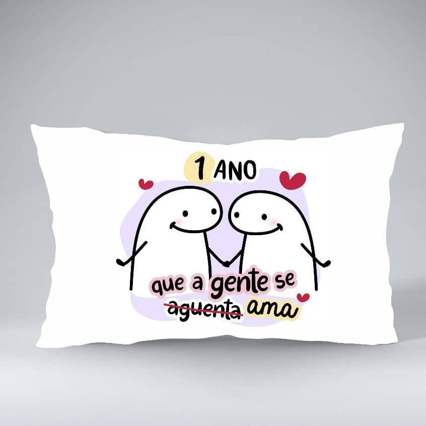 Almofada Flork 1 ano que a gente se ama Tamanho 30x20cm