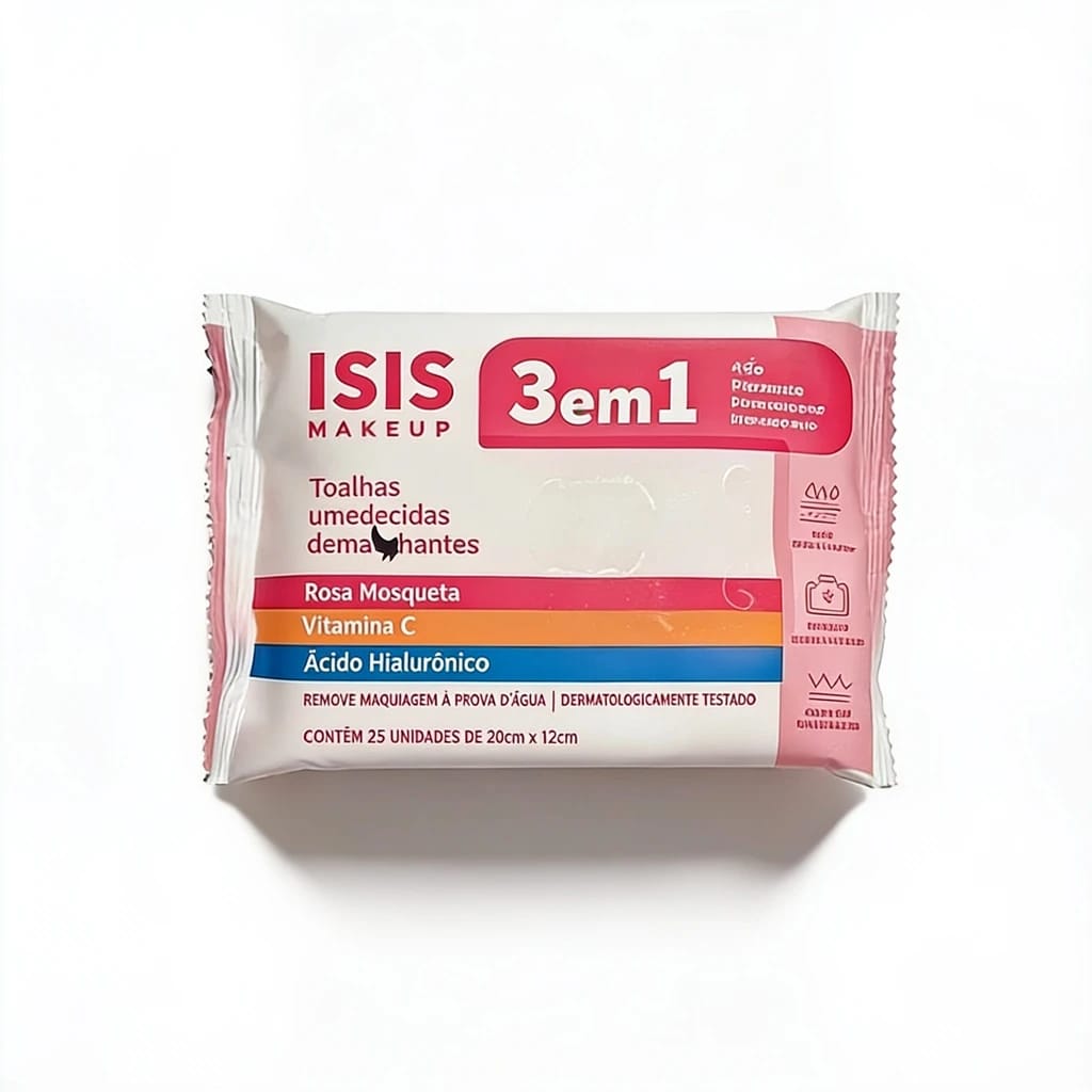 Lenços umedecidos 3 em 1 - Isis Makeup - Foto 1