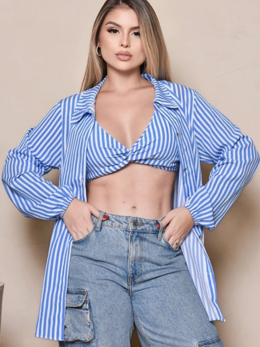 Camisa com cropped - Foto 1