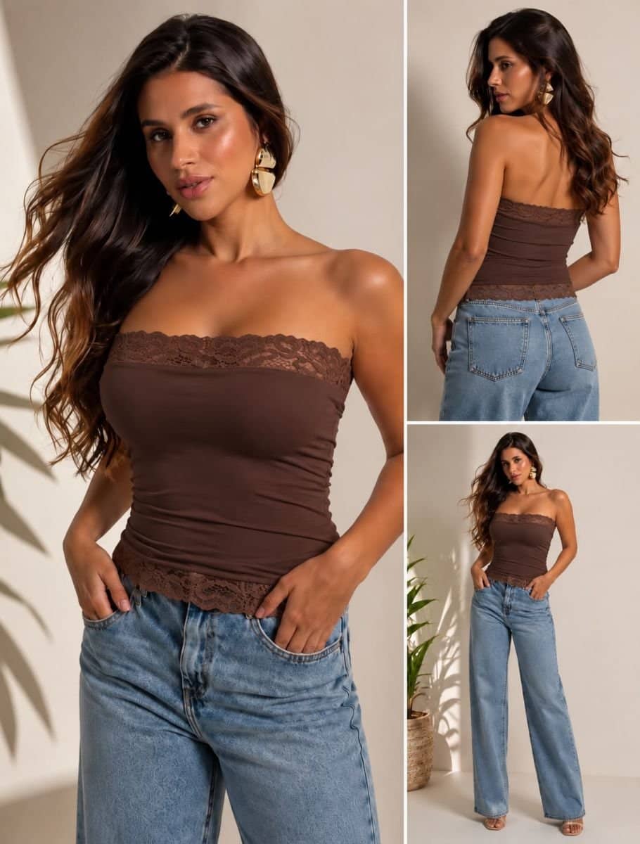 Cropped de renda