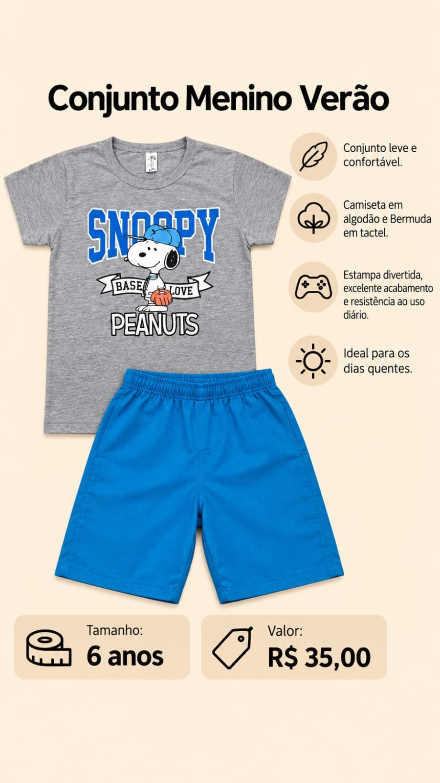 Conjunto Verão Menino - Foto 1