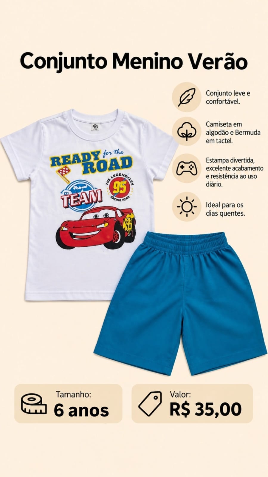 Conjunto Verão Menino - Foto 1
