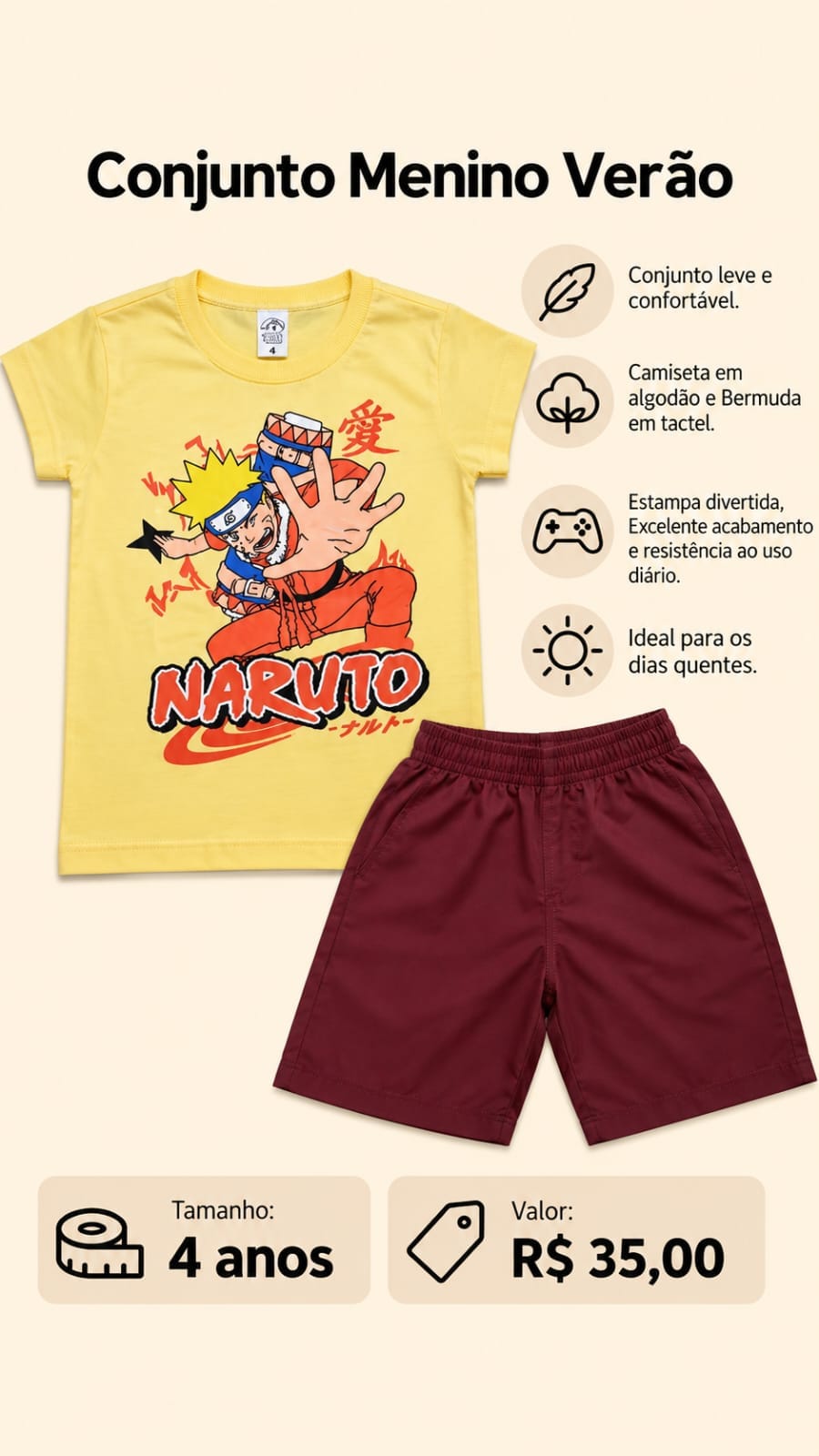 Conjunto Verão Menino - Foto 1