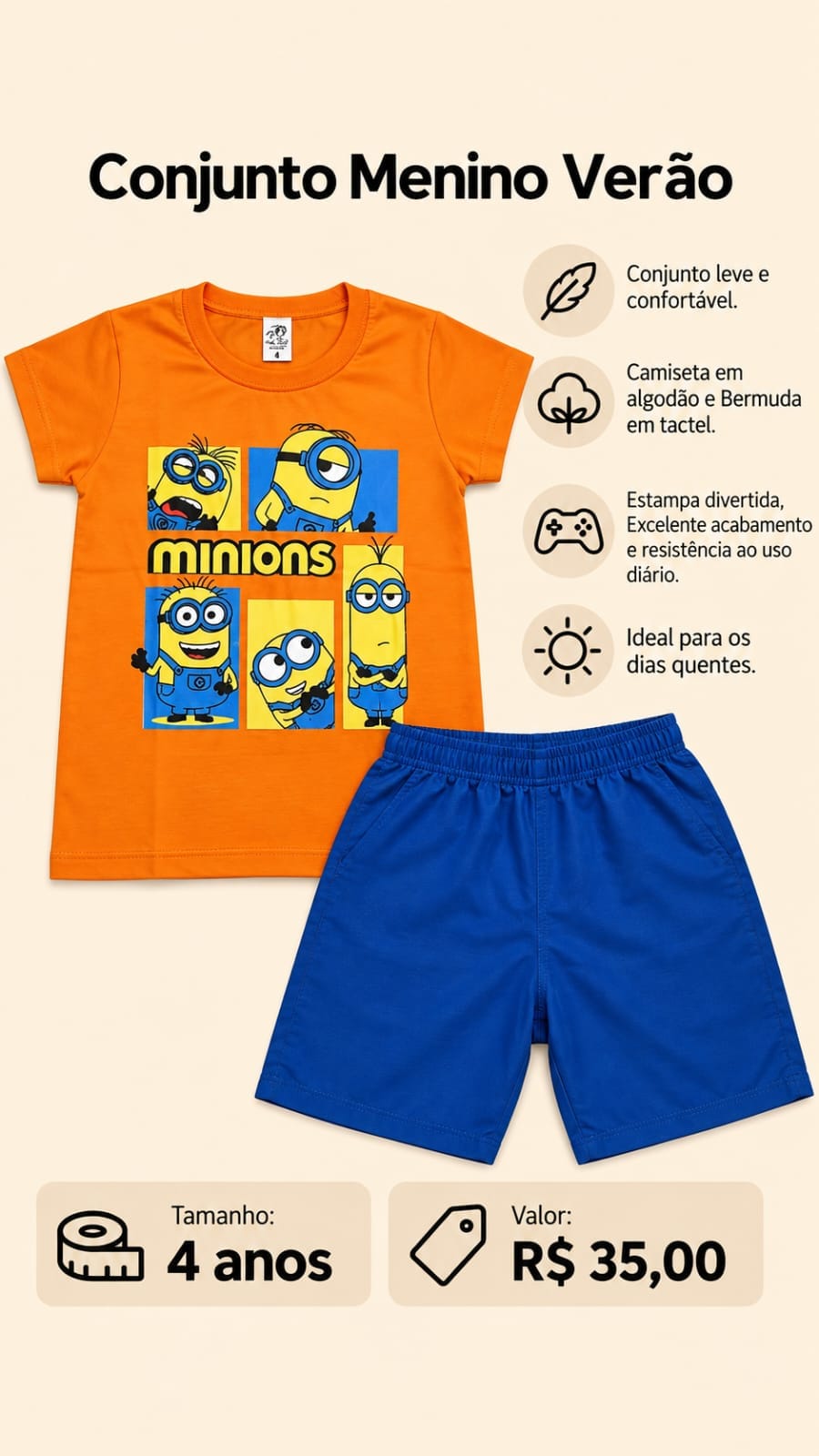 Conjunto Verão Menino - Foto 1