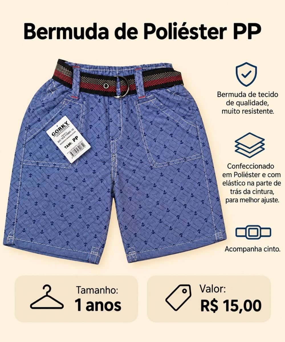 Bermuda de Poliéster - PP
