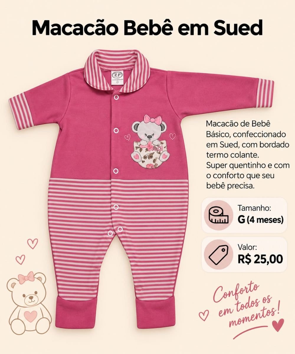 Macacão Bebê em Sued - Foto 1