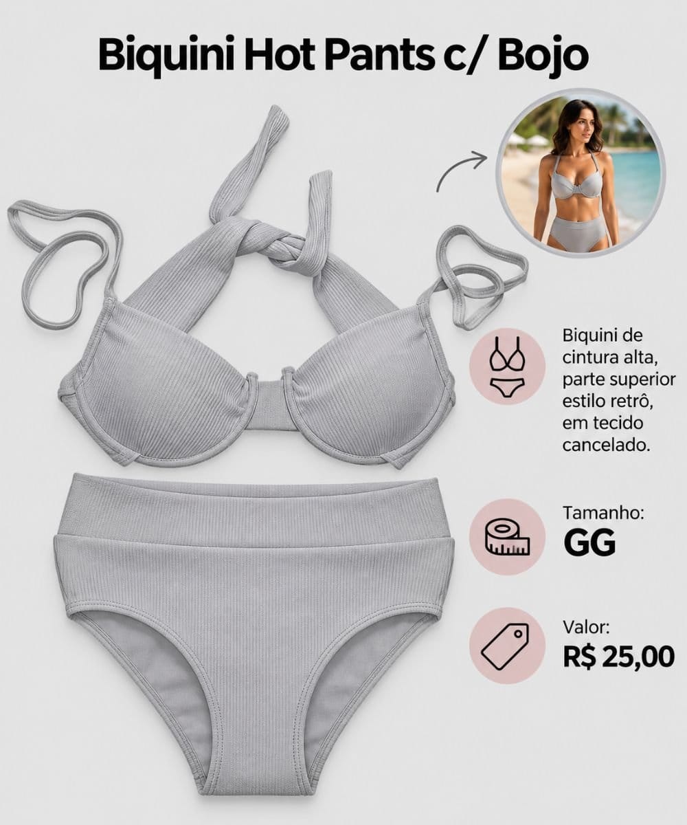Biquini Hot Pants c/ Bojo - Foto 1