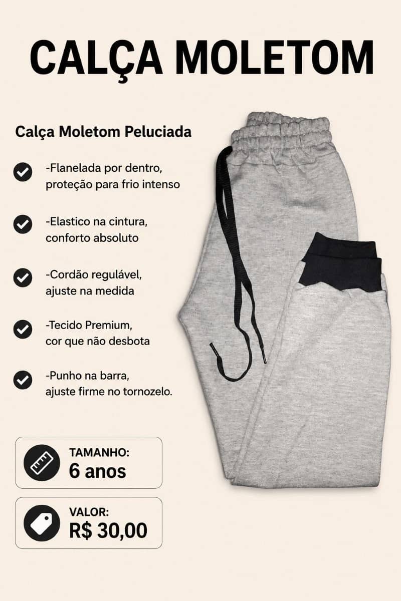 Calça Moletom Peluciada