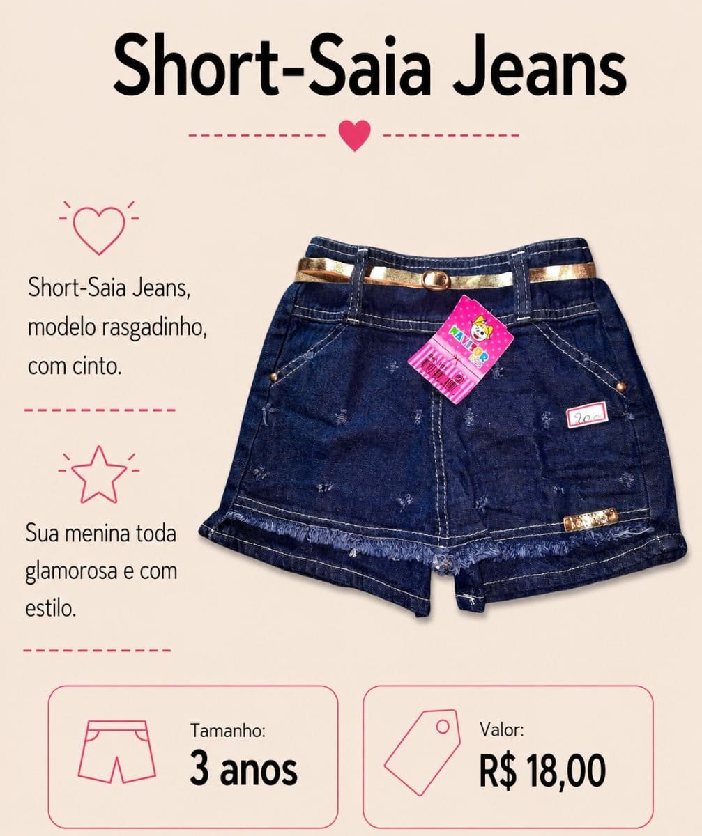 Short-Saia Jeans - Foto 1