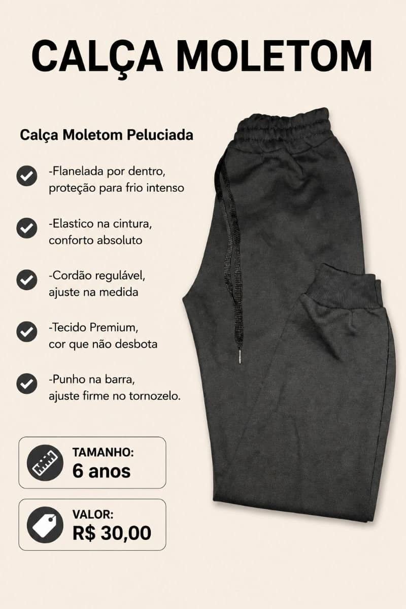 Calça Moletom Peluciada