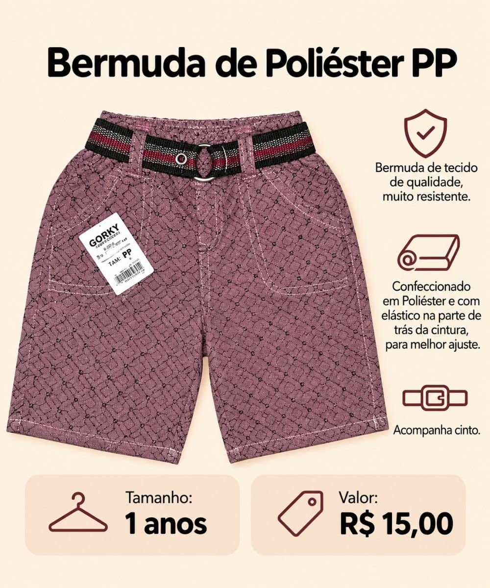 Bermuda de Poliéster - PP