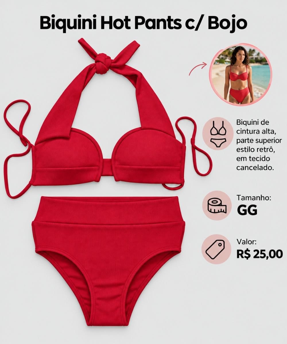 Biquini Hot Pants c/ Bojo - Foto 1