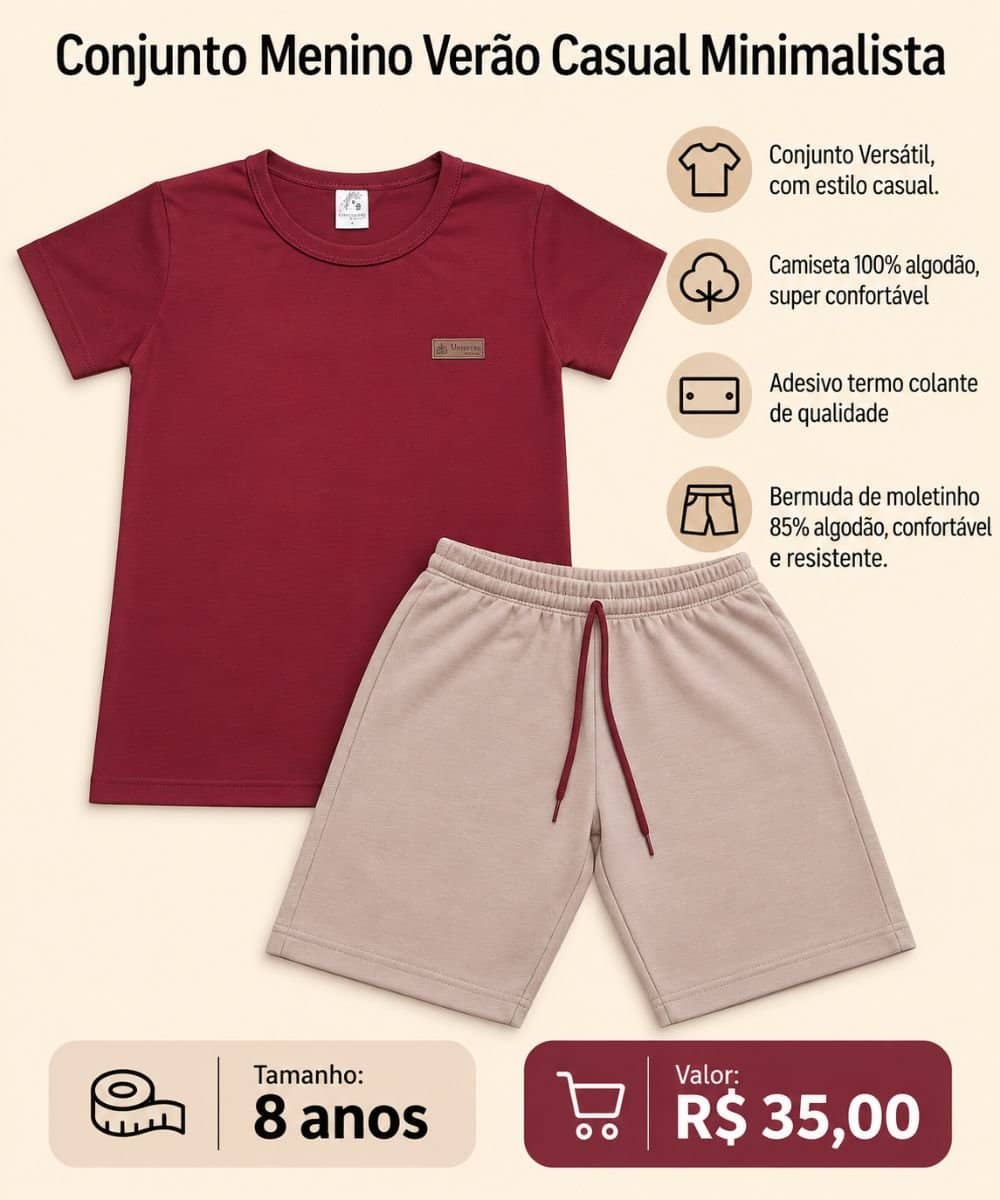 Conjunto Menino Verão - Minimalista