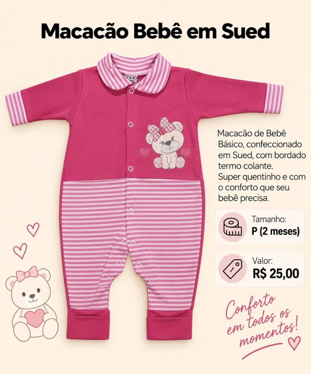 Macacão Bebê em Sued