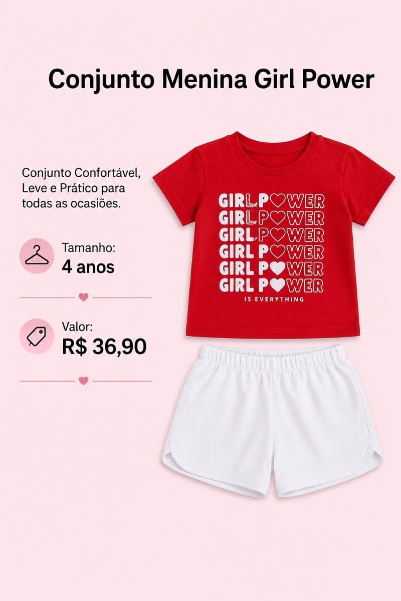 Conjunto Menina Girls Power - Foto 1