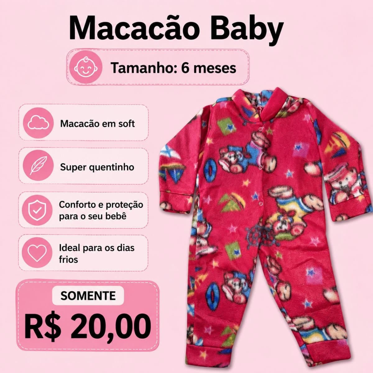 Macacão Baby em Soft - Foto 1