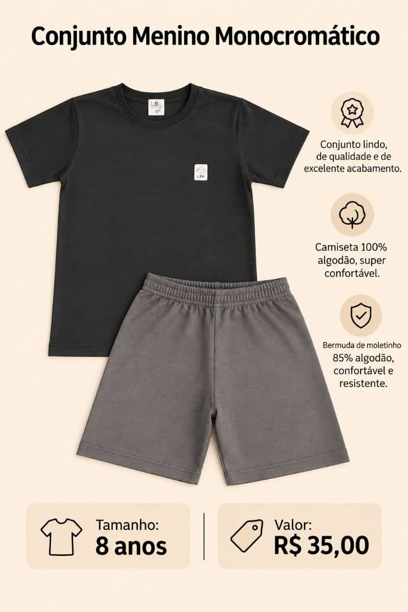 Conjunto Menino Verão - Minimalista
