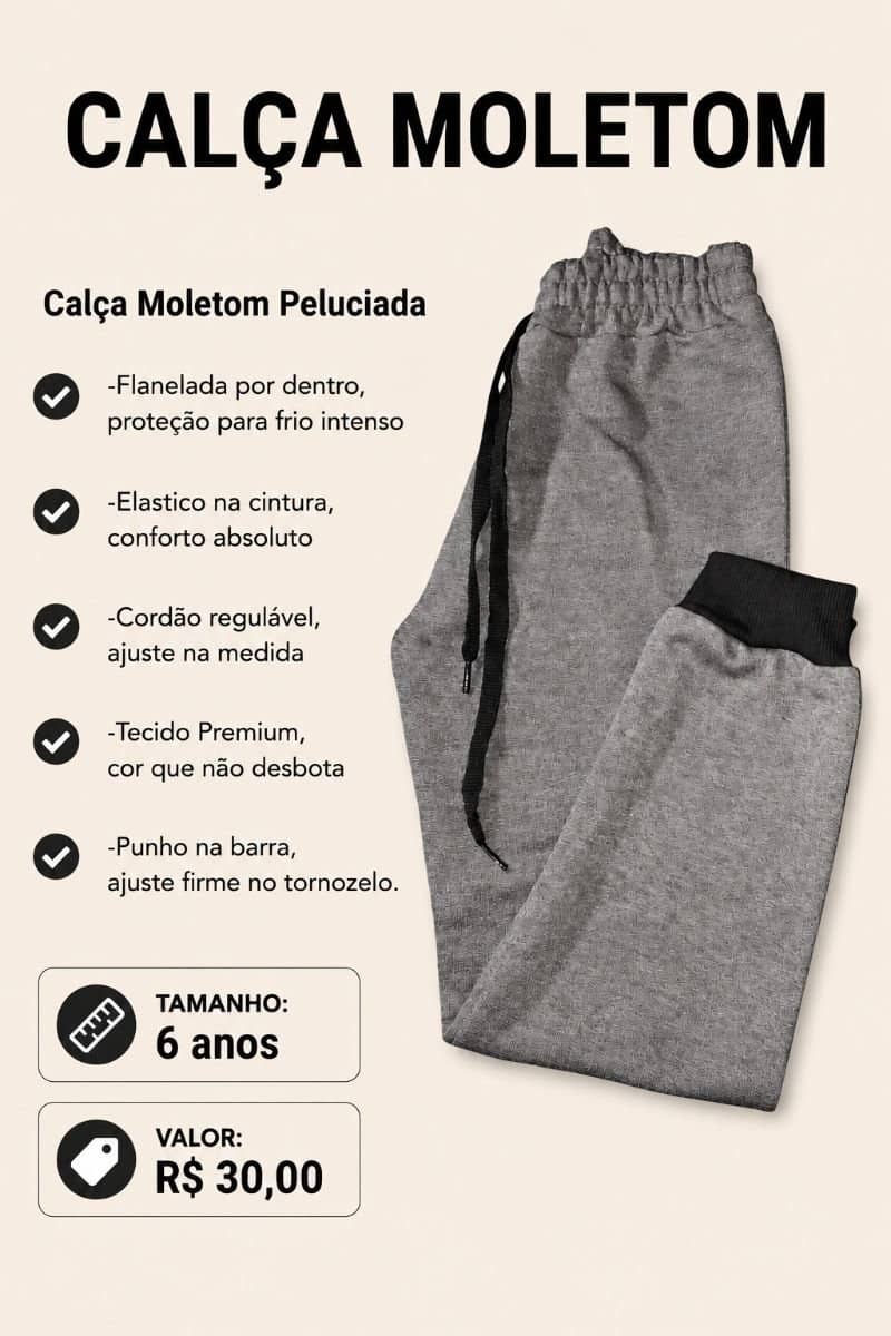 Calça Moletom Peluciada
