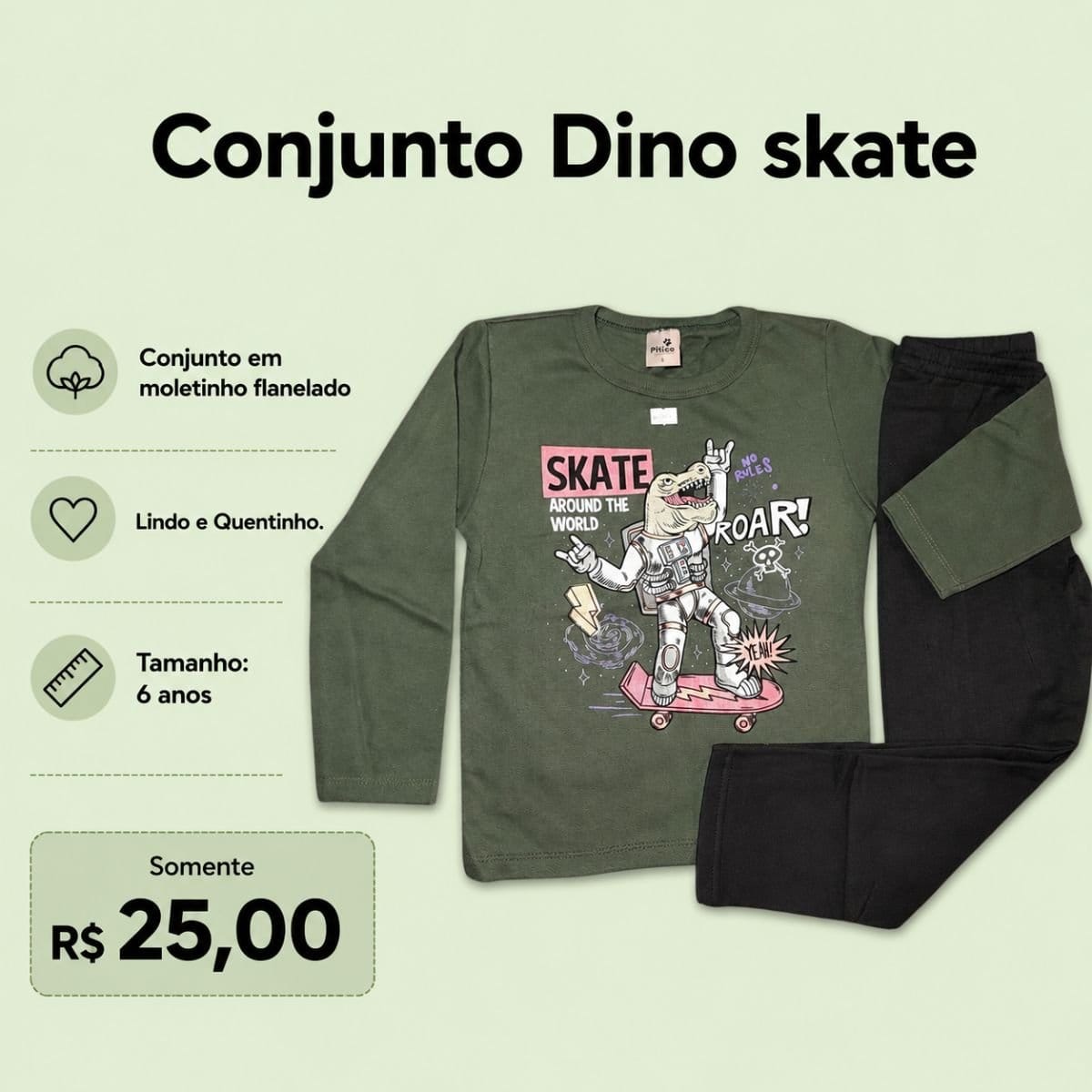 Conjunto Dino Skate - Foto 2
