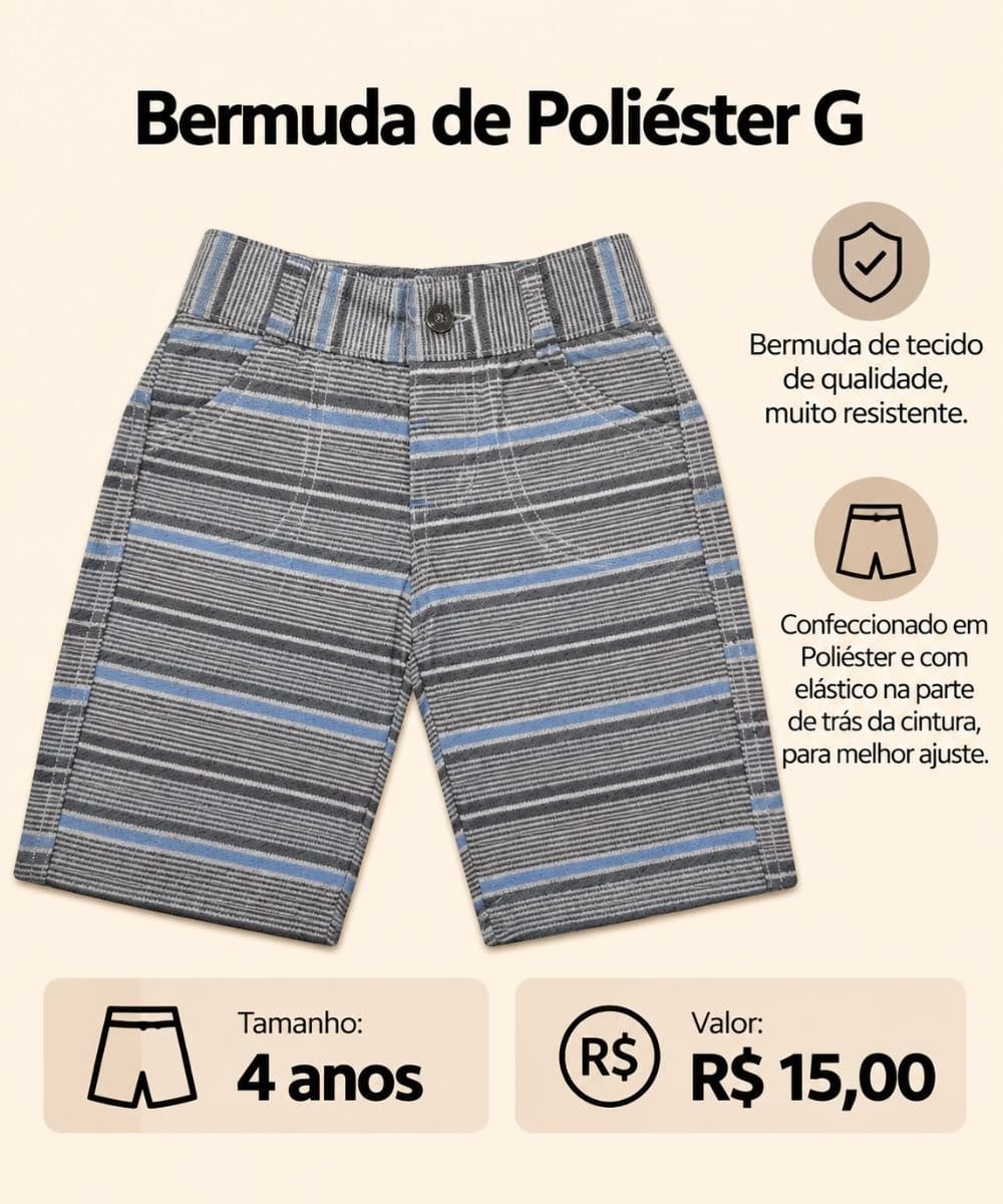 Bermuda de Poliéster - G - Foto 1