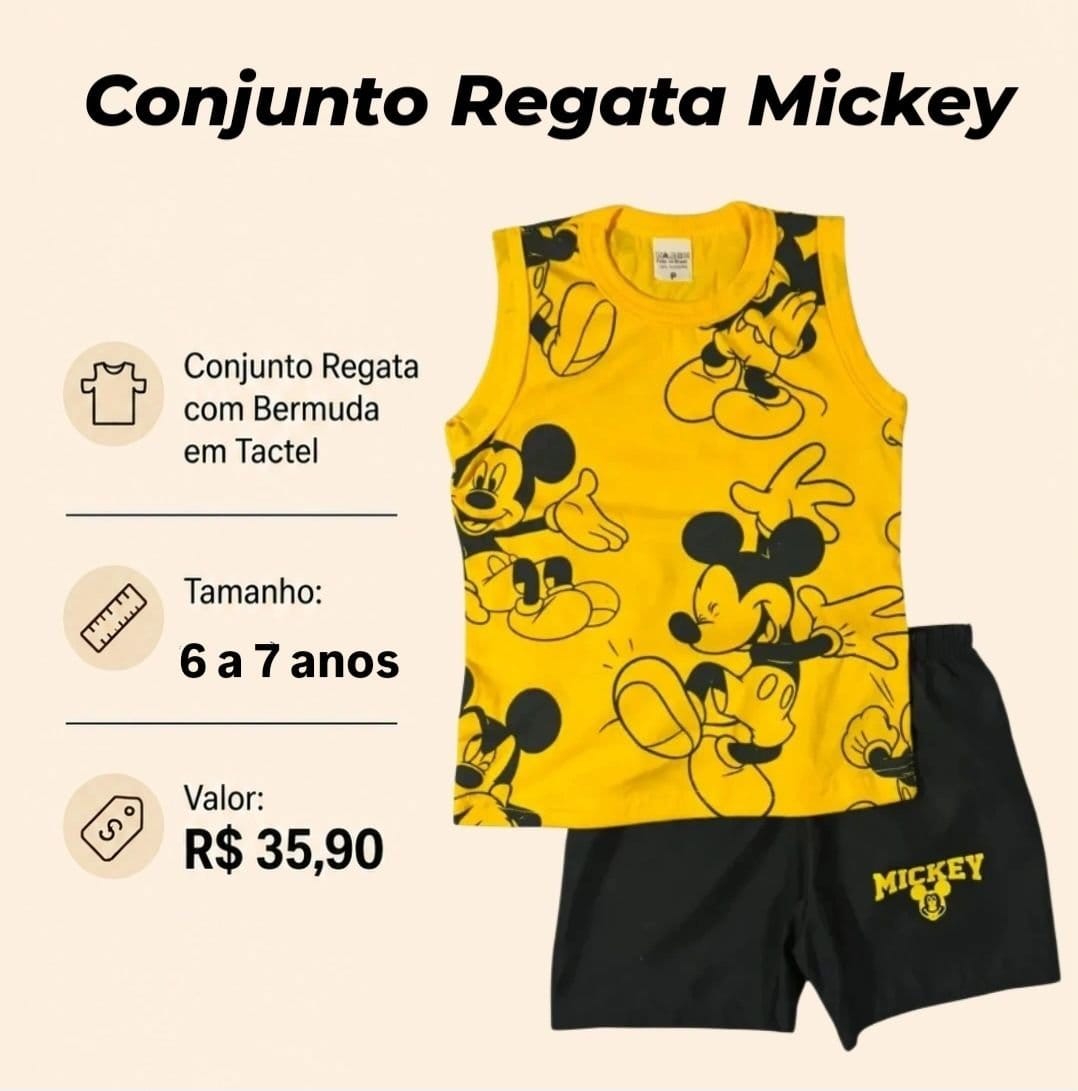 Conjunto Regata - Mickey - Foto 1
